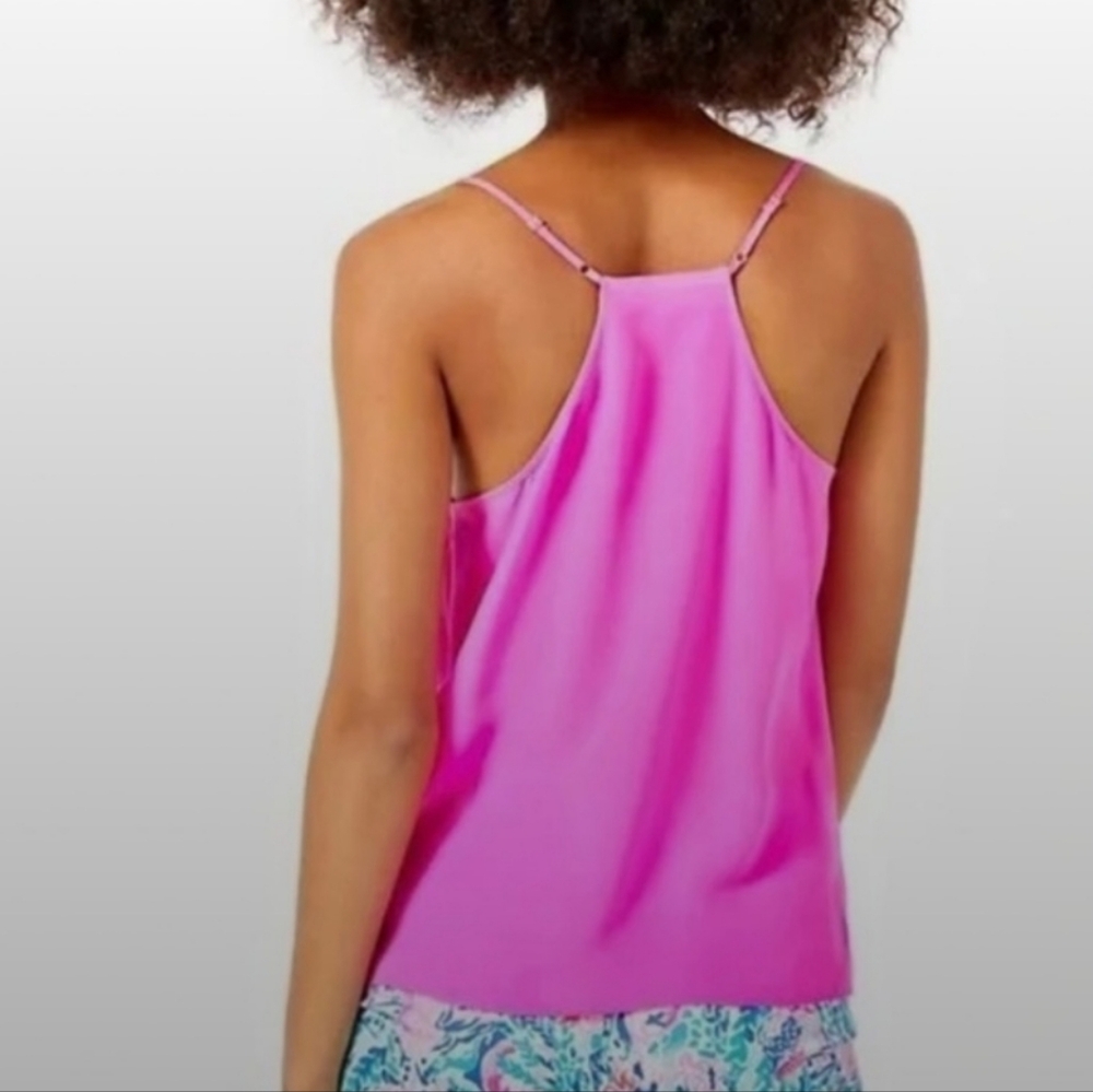 Lilly Pulitizer Dust Silk Hot Pink Adjustable Tank Top - Picture 2 of 14